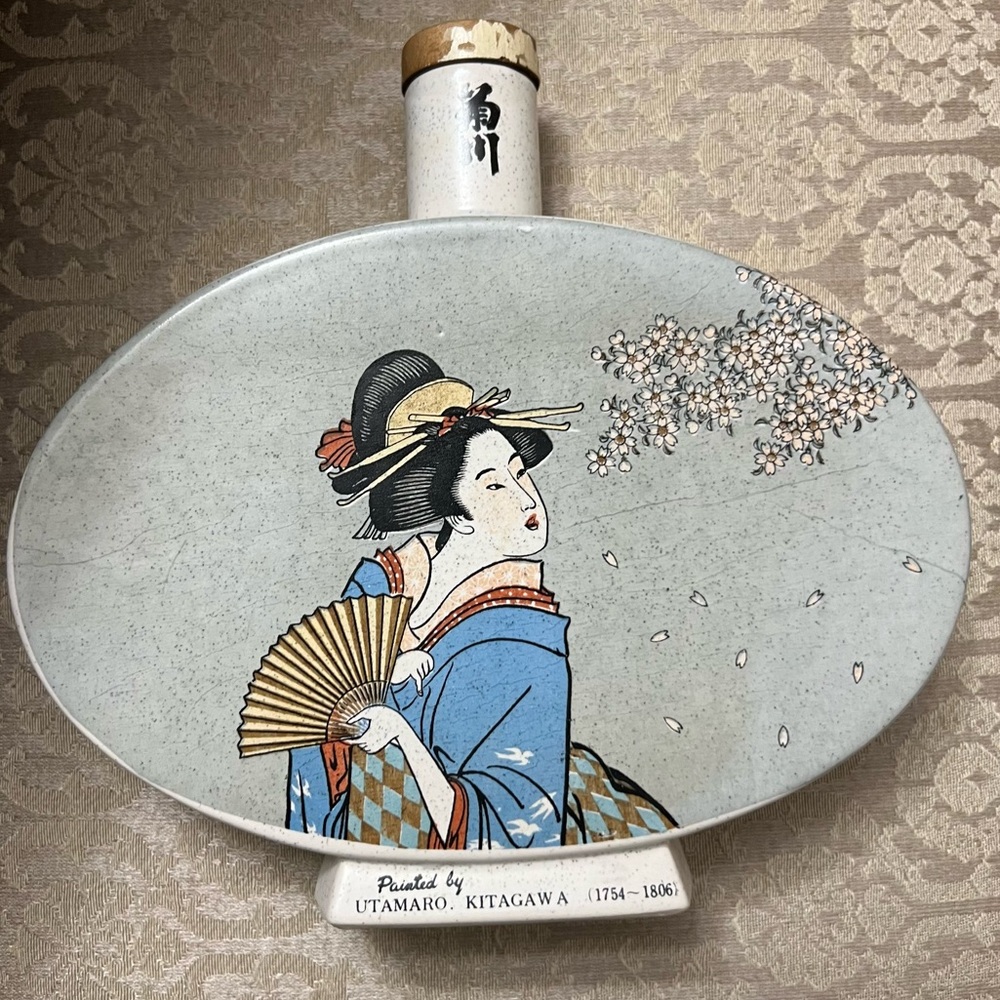 Vintage Japanese Sake Bottle By UTAMARO KITAGAWA - Picture 8 of 11